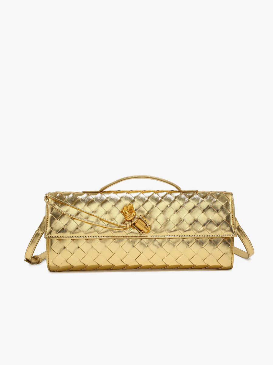 Two Way Woven Flap Clutch Shoulder Bag | Commense