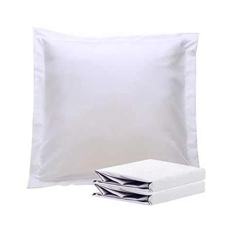 European Square Pillow Shams Set Of 2 Pillowcase Euro Shams 24X24 White Pillow Covers Premium 600... | Amazon (US)