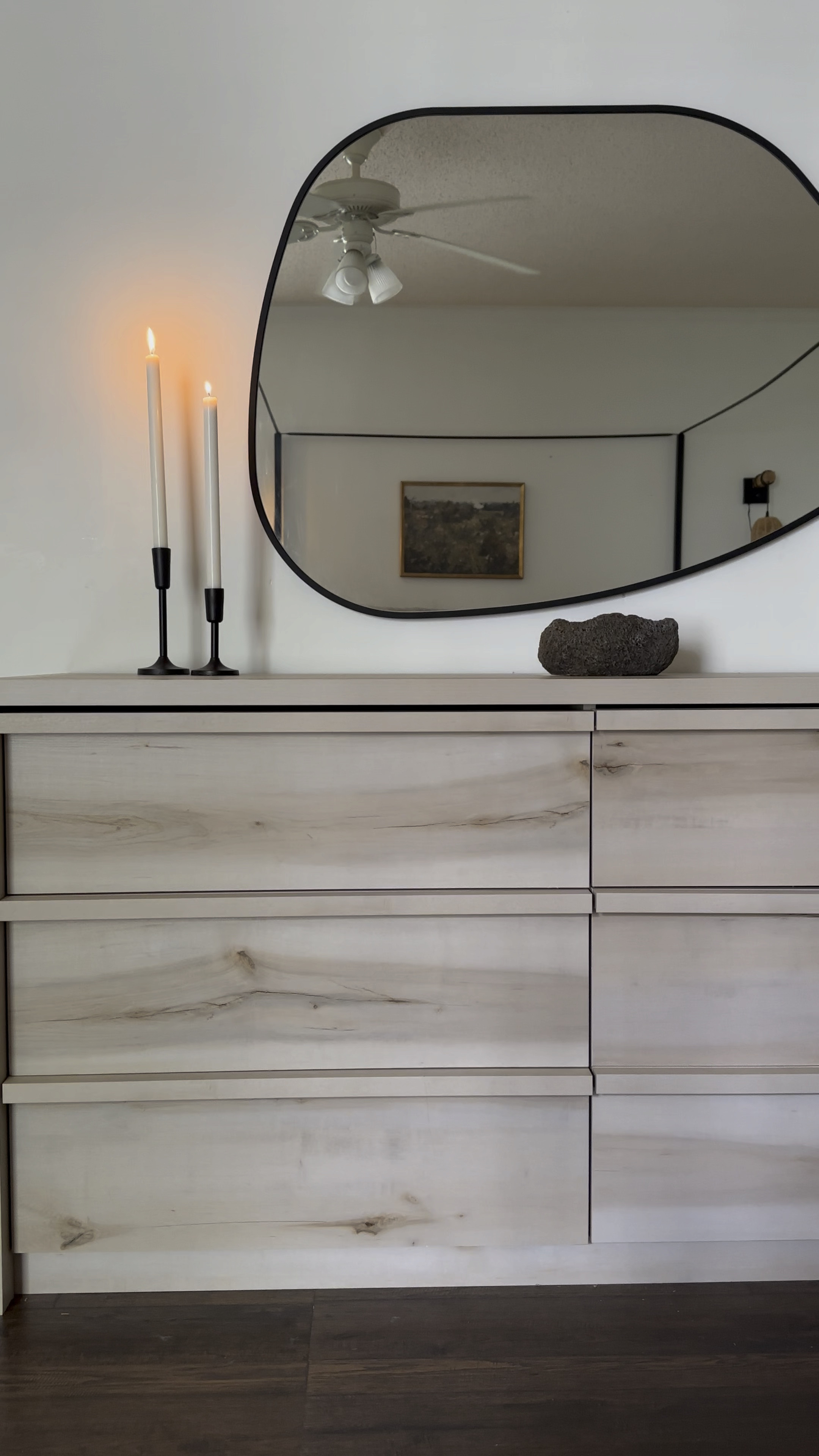 Mirror is 45x35 in black 