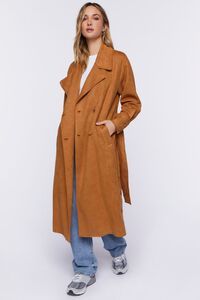 Faux Suede Belted Trench Coat | Forever 21 (US)