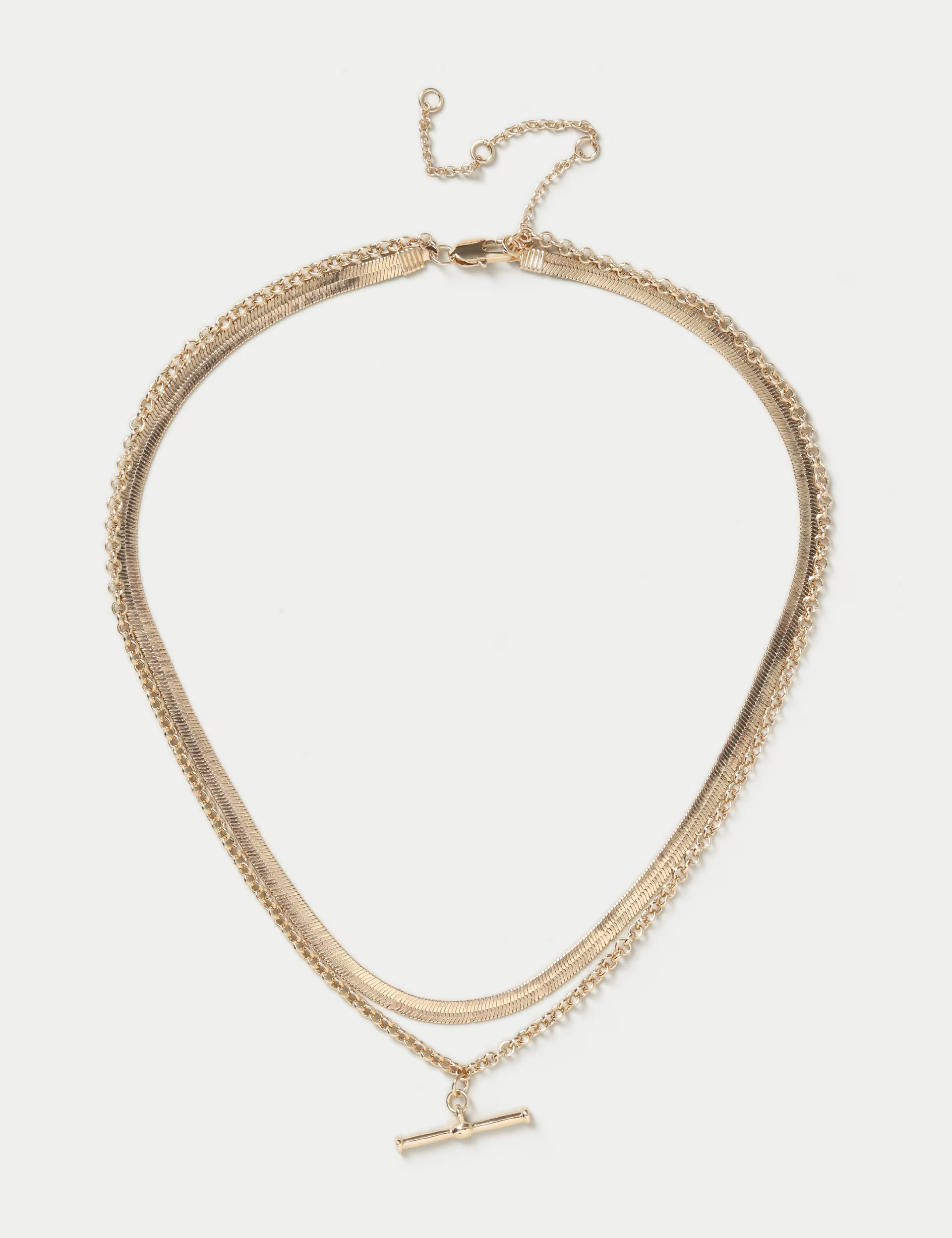 Gold Tone Snake T-bar Multirow Necklace | Marks & Spencer (UK)