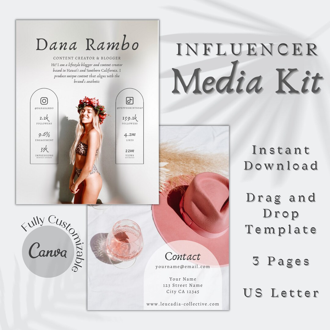 Influencer Media Kit for Instagram & Tiktok Customizable - Etsy | Etsy (US)