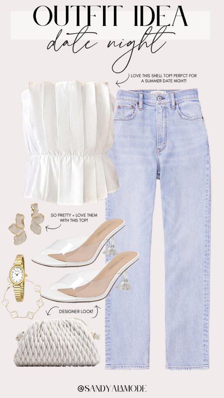 Summer style | summer date night outfit | date night look | Amazon white peplum shell top | Amazon cropped straight jeans | Amazon clear heels | girls night out look | elevated casual summer outfit idea 

#LTKStyleTip #LTKSeasonal #LTKFindsUnder100