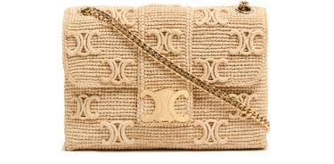 Medium Celine victoire bag in raffia with Triomphe embroideries - CELINE | 24S US