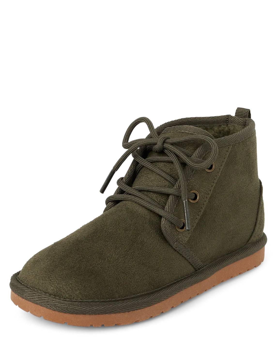 Boys Lace Up Teddy Boots - green | The Children's Place