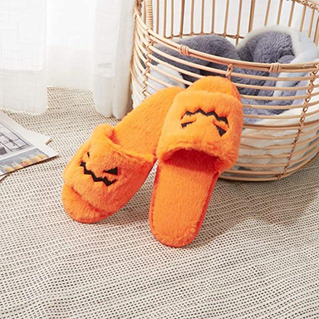 Cute Halloween Pumpkin Slippers,Halloween Spooky Slippers,Halloween Pumpkin Cotton Slippers,Cute ... | Etsy (US)