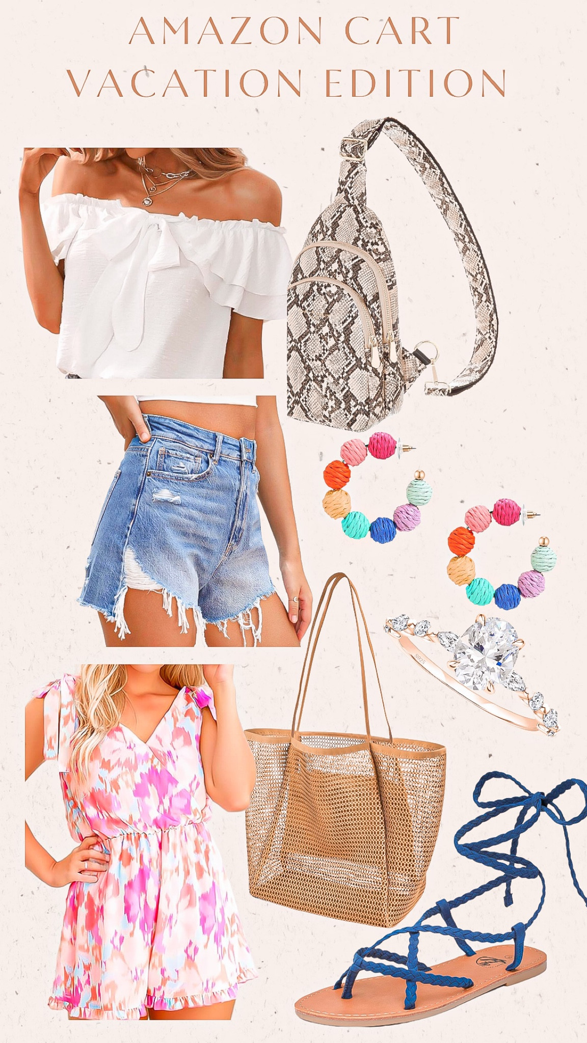 Amazon cart - vacation edition

Ring - if you don’t feel like bringing your real wedding ring on vacation I would suggest getting a fake look a like 💍 

Amazon fashion, Amazon finds , vacation looks , white shirt , ruffle shirt , denim shorts , Jean shorts, colorful earrings , sling bag , belt bag , jewelry, ring , romper , sandals , lace up sandals ,  beach bag 

#LTKstyletip #LTKtravel #LTKxPrime