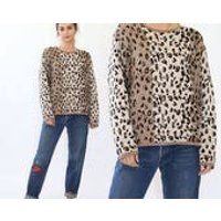 Leopard sweater  Vintage beaded GOLD Leopard print KNIT sweater | Etsy (US)