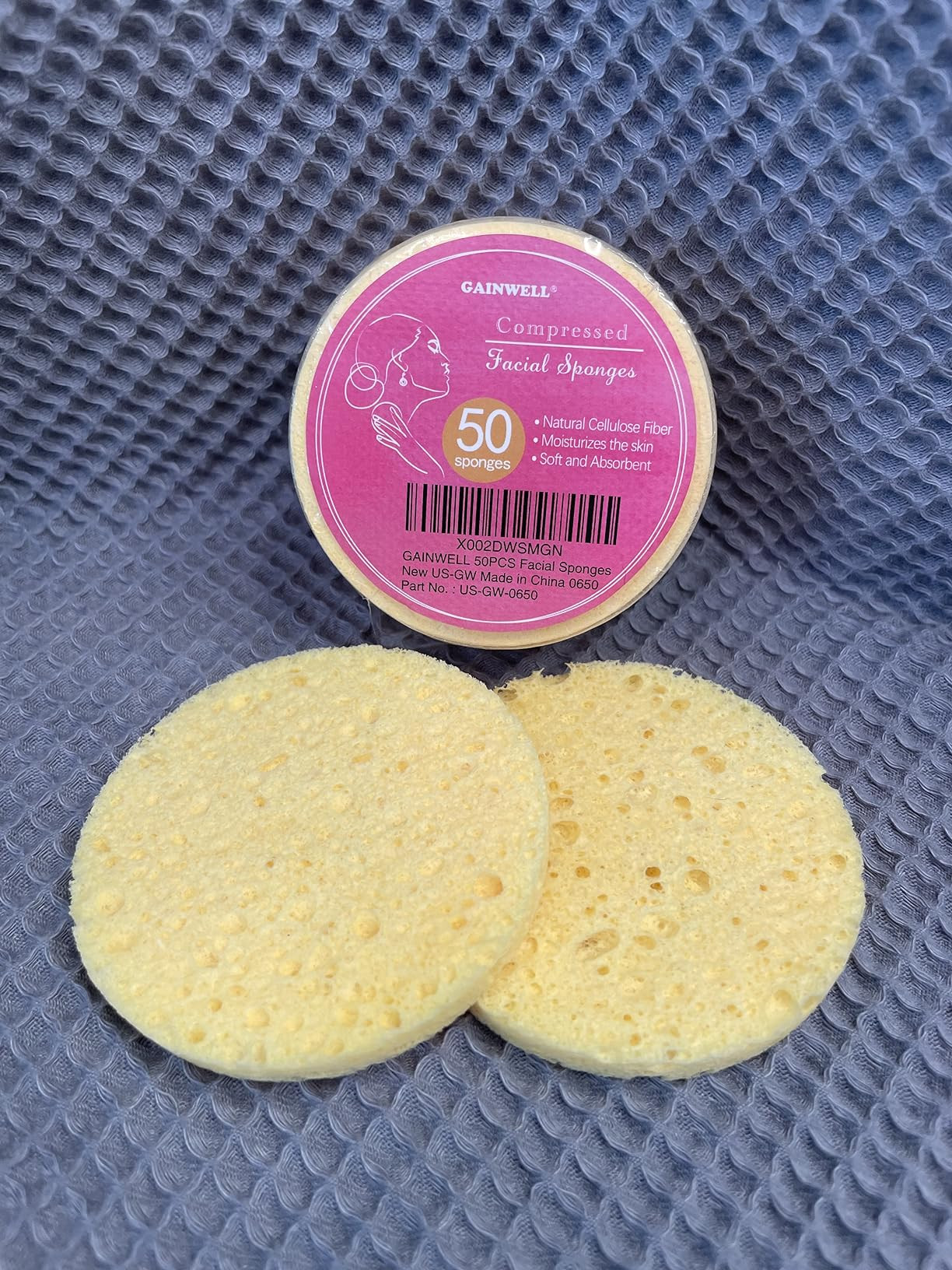50-Count Compressed Facial Sponges, GAINWELL White Cellulose 100% Natural Cosmetic Spa Sponges fo... | Amazon (US)