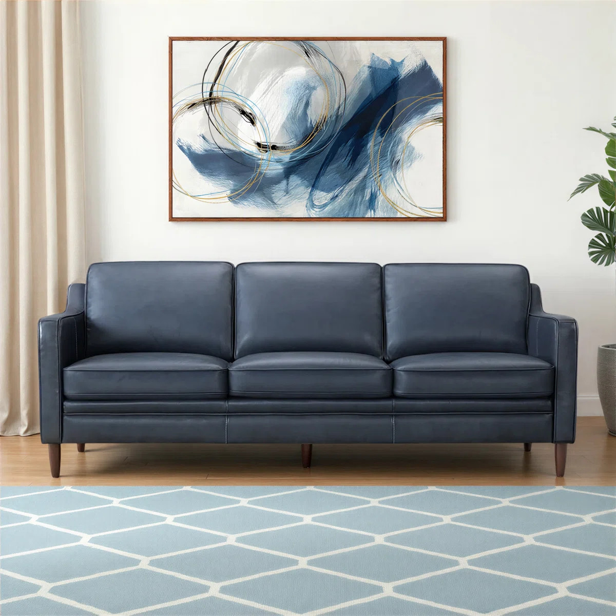 Ashtabula Genuine Leather Square Arm Sofa | Wayfair North America