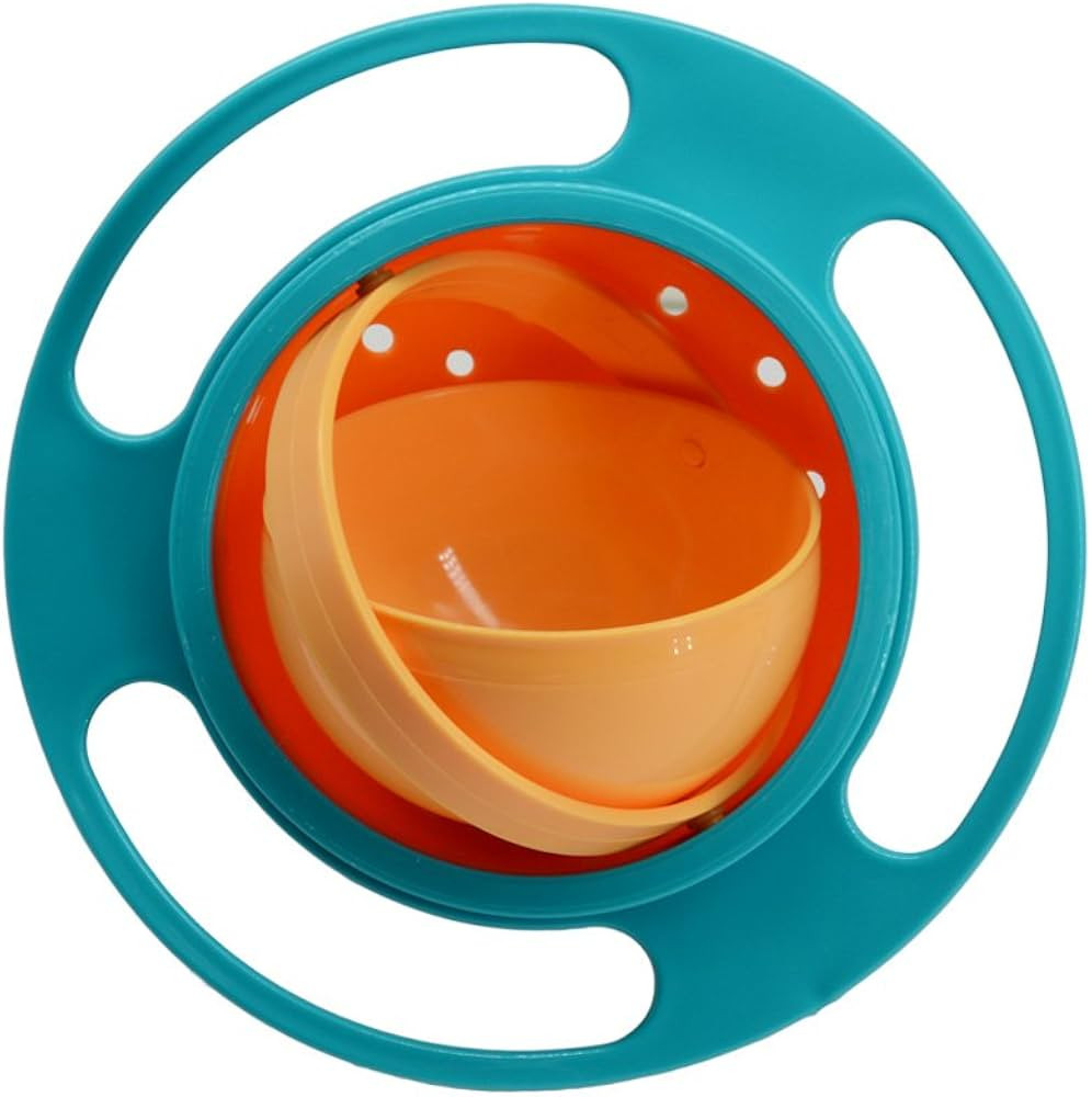 Gyro Bowl 360 Dgree Rotation Spill Resistant Gyroscopic Bowl with Lid | Amazon (US)