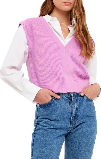 English Factory Rib Sweater Vest | Nordstrom | Nordstrom