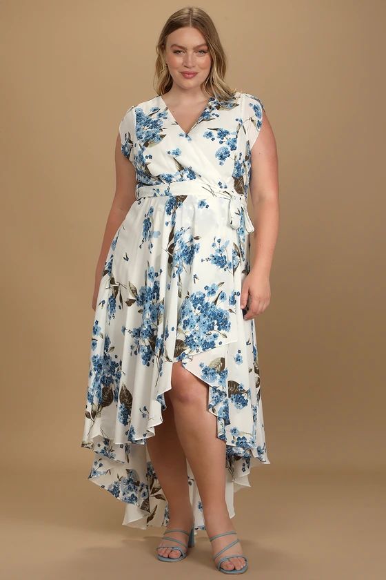 French Countryside White Floral Print High-Low Dress | Lulus (US)