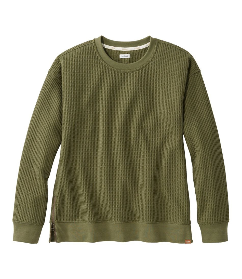 Women's Birchwood Brushed Waffle Top, Crewneck | L.L. Bean