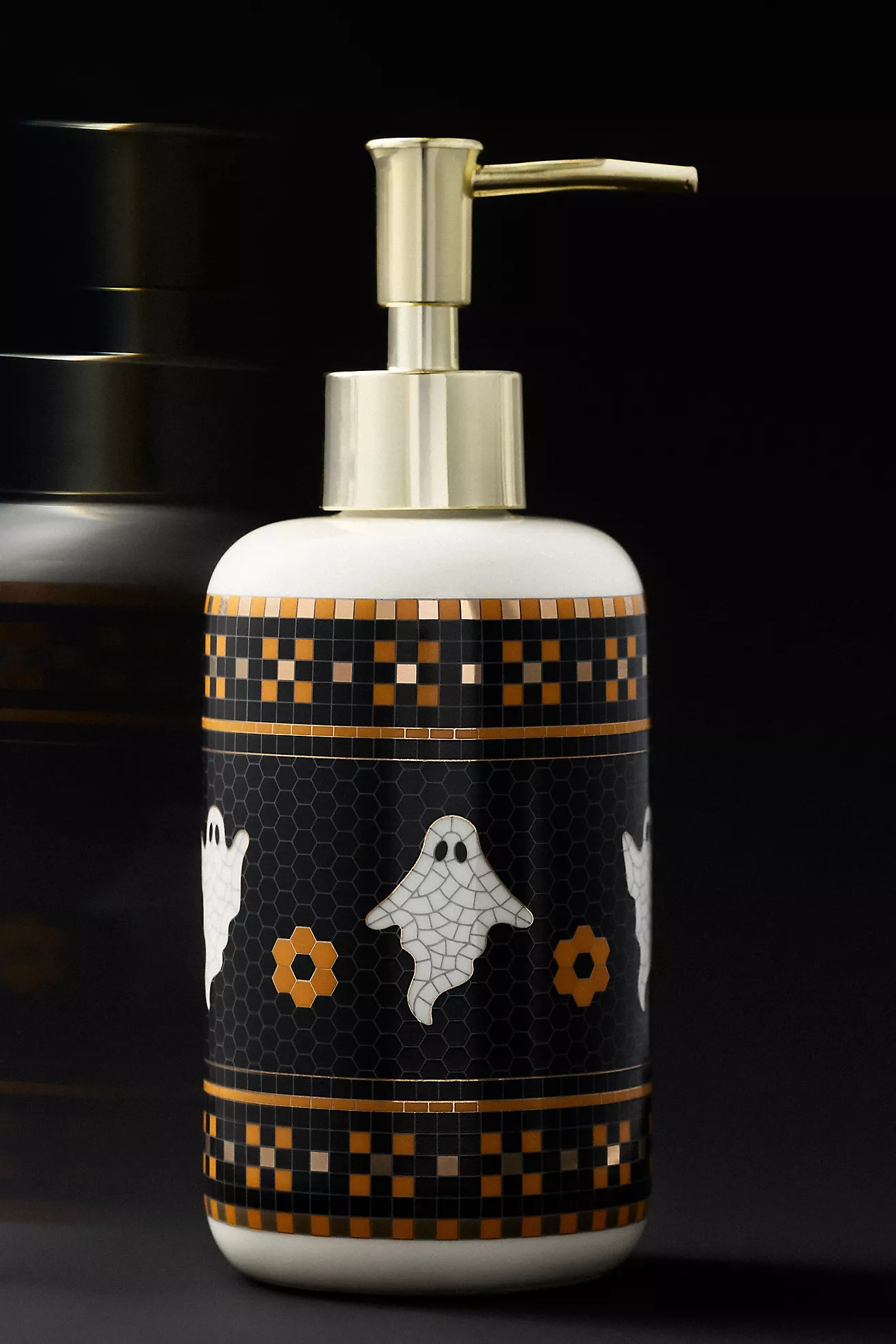 Bistro Tile 14k Gold Accent Halloween Soap Pump | Anthropologie (US)