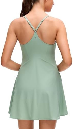 CRZ YOGA Lightweight Drapey Spagheii Straps Tennis Dress for Women - Mini Flowy Golf Outfits with... | Amazon (US)