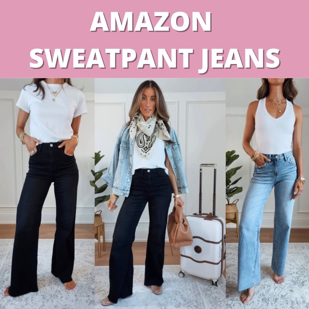 Scroll to shop. Amazon sweatpant jeans - fit true to size. Come in length and wash options. Follow for more.

#LTKootd #LTKgrwm #LTKmomlife