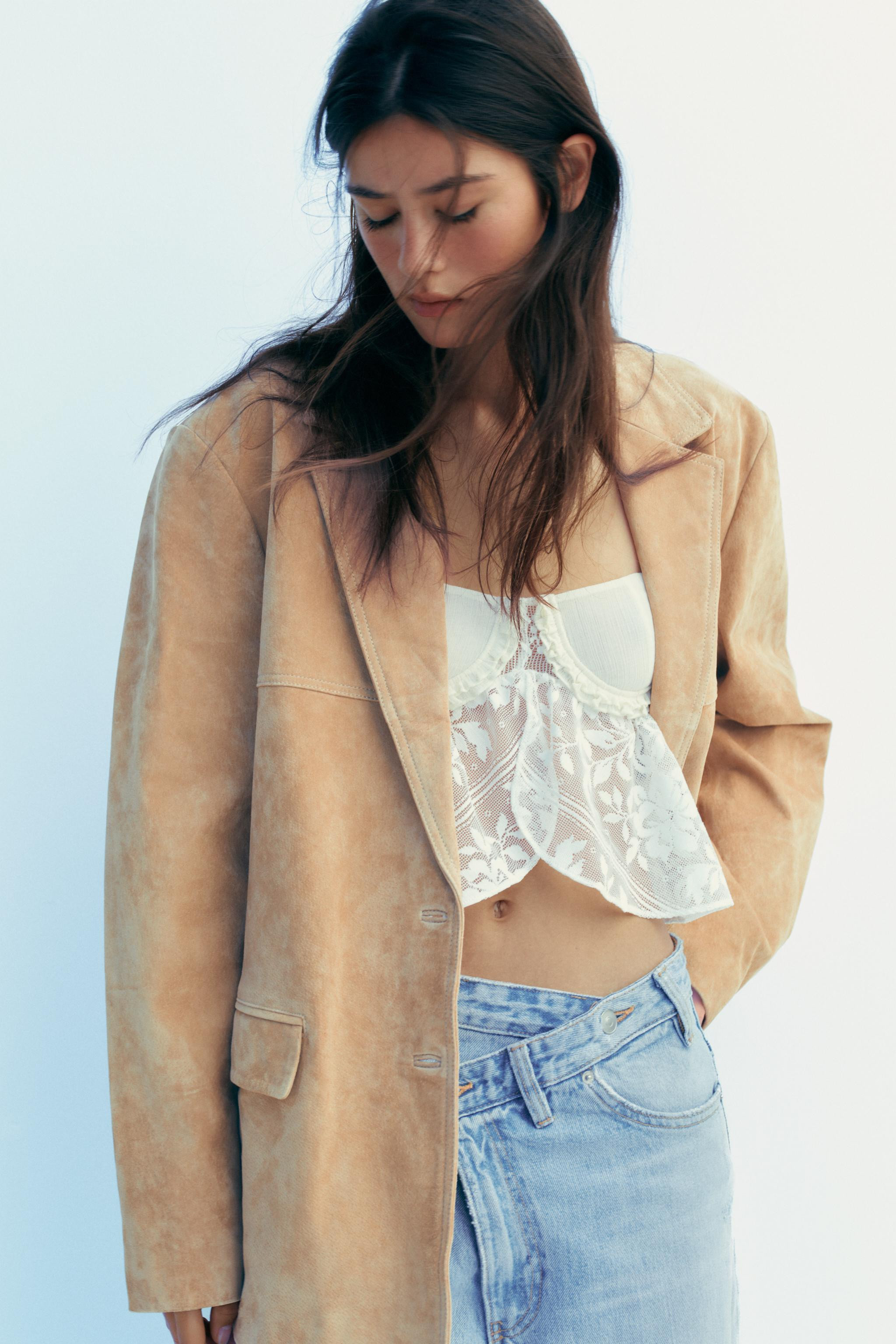 100% SUEDE LEATHER BLAZER | Zara UK