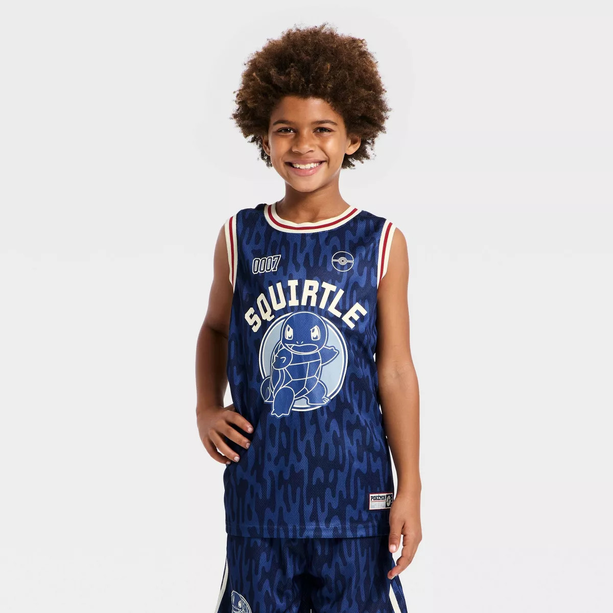 Boys' Pokemon Squirtle Basketball Jersey - Navy Blue/Cream L | Target