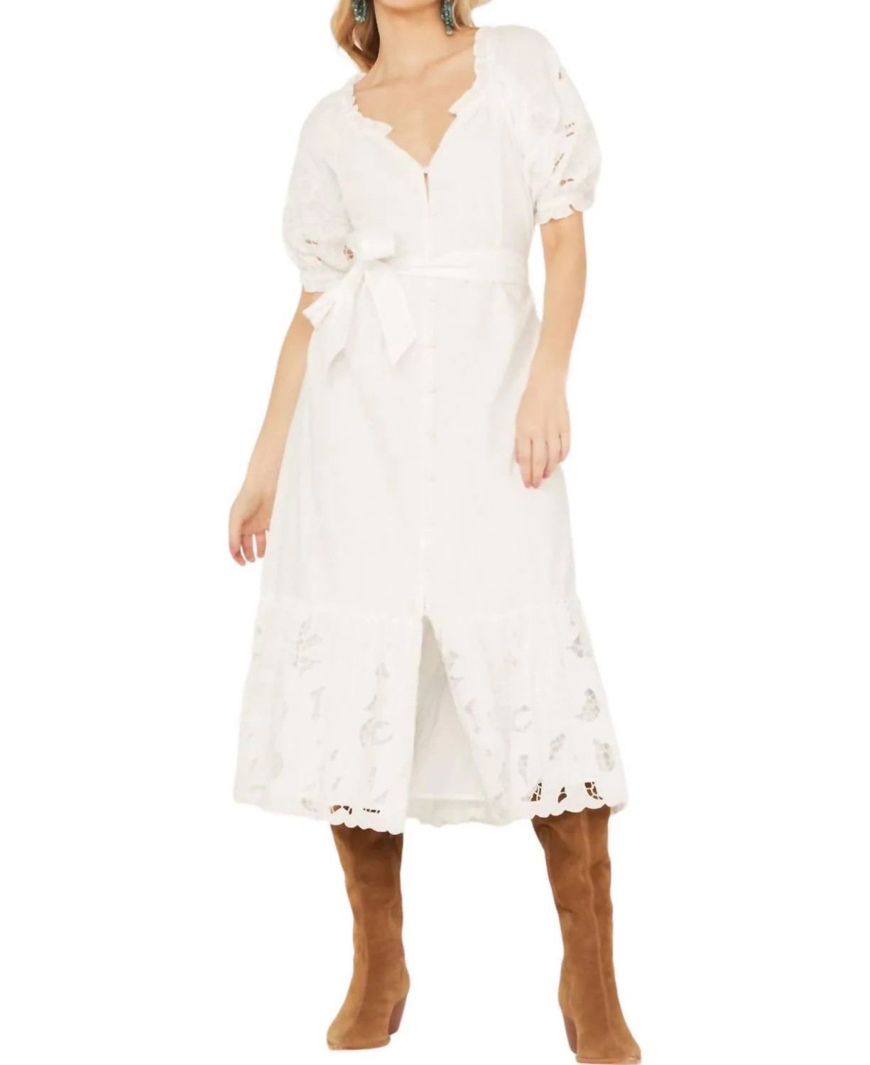 Marin Midi Dress In White | Shop Simon