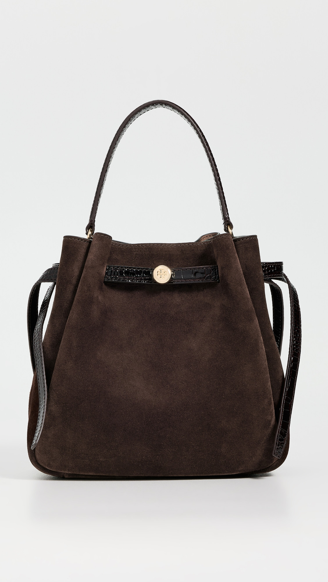 Tory Burch Romy Suede Bucket Bag Dark Cocoa One Size | Shopbop
