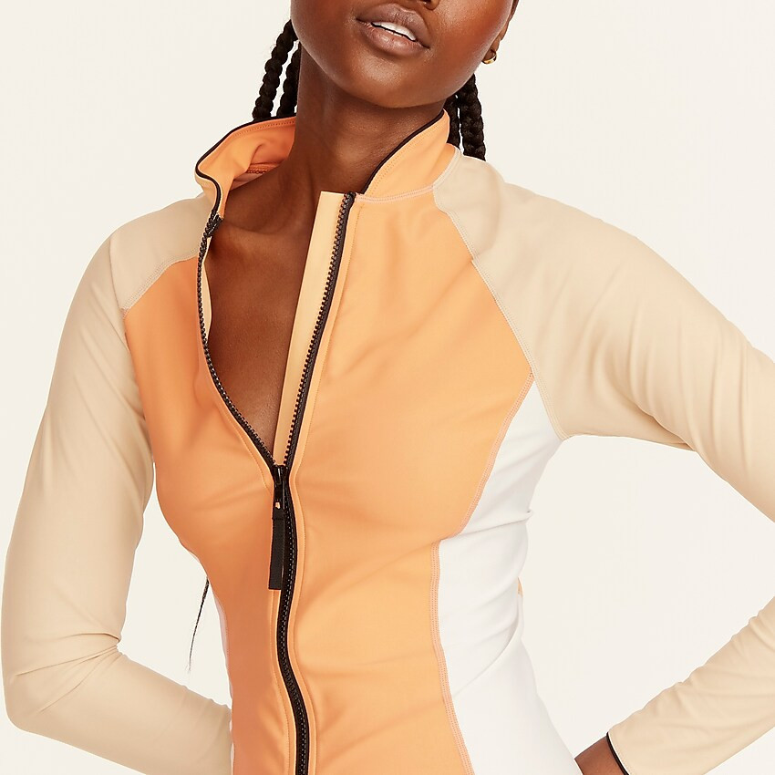 Active colorblock full-zip rash guard | J. Crew US