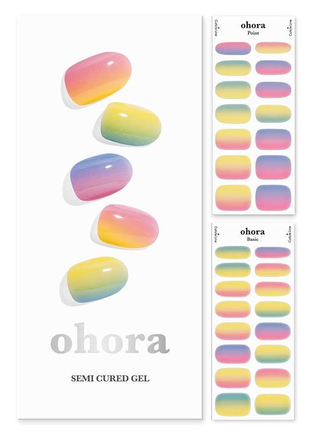 ohora Semi Cured Gel Nail Strips (N Pastel) - Works with Any UV Nail Lamps, Salon-Quality, Long L... | Amazon (US)