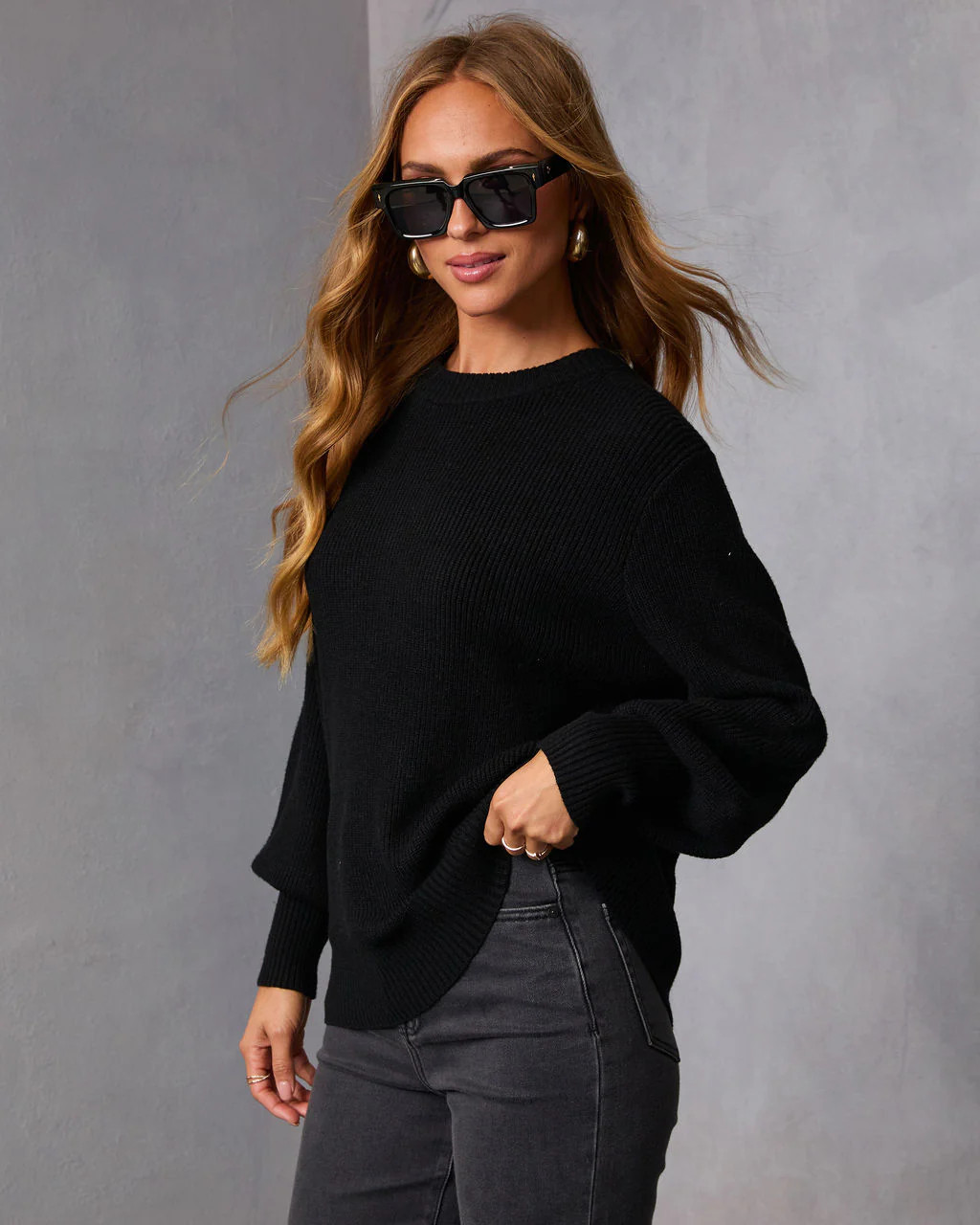 Baby It's You Knit Balloon Sleeve Pullover Sweater | VICI