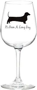Drinking Divas - It's Been a Long Day 13oz Stemmed Wine Glass | fun glassware with dachshund, wie... | Amazon (US)