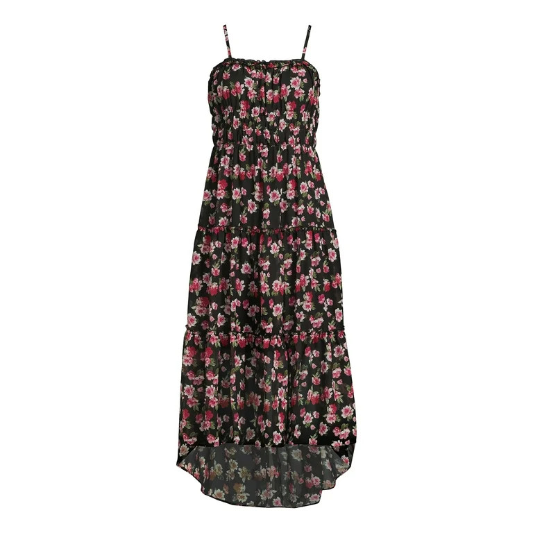 No Boundaries Juniors’ Ruffle High Low Dress, Sizes XS-XXXL - Walmart.com | Walmart (US)