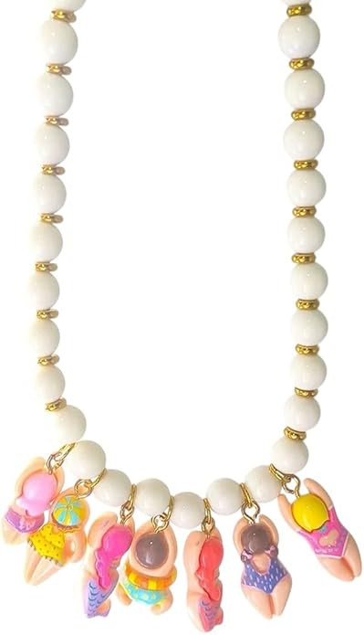 New 2026 Funny Bikini Doll Pendant Necklace Adjustment Imitation Stone Neck Chain Handmade Jewelr... | Amazon (US)