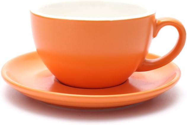 Americano Cup and Saucer Latte Art & Cappuccino for Barista (Matte Orange, 8.5 oz)       Send to ... | Amazon (US)
