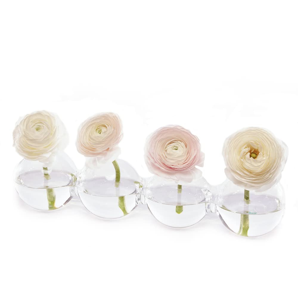 CHIVE ‘Caterpillar’ Bubble Bud Vase for Centerpieces — 4 Hole Multi Chamber Clear Glass Flo... | Amazon (US)