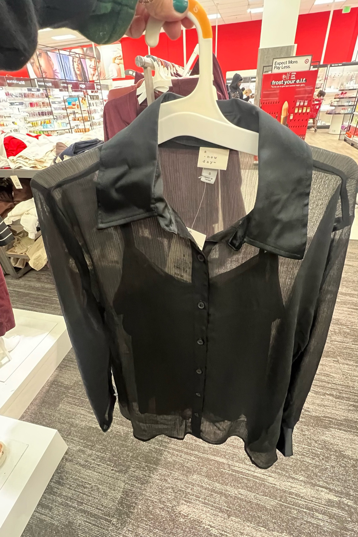 Women's Long Sleeve Crinkle Sheer Shirt - A New Day™ Black

#LTKStyleTip #LTKHoliday #LTKMidsize