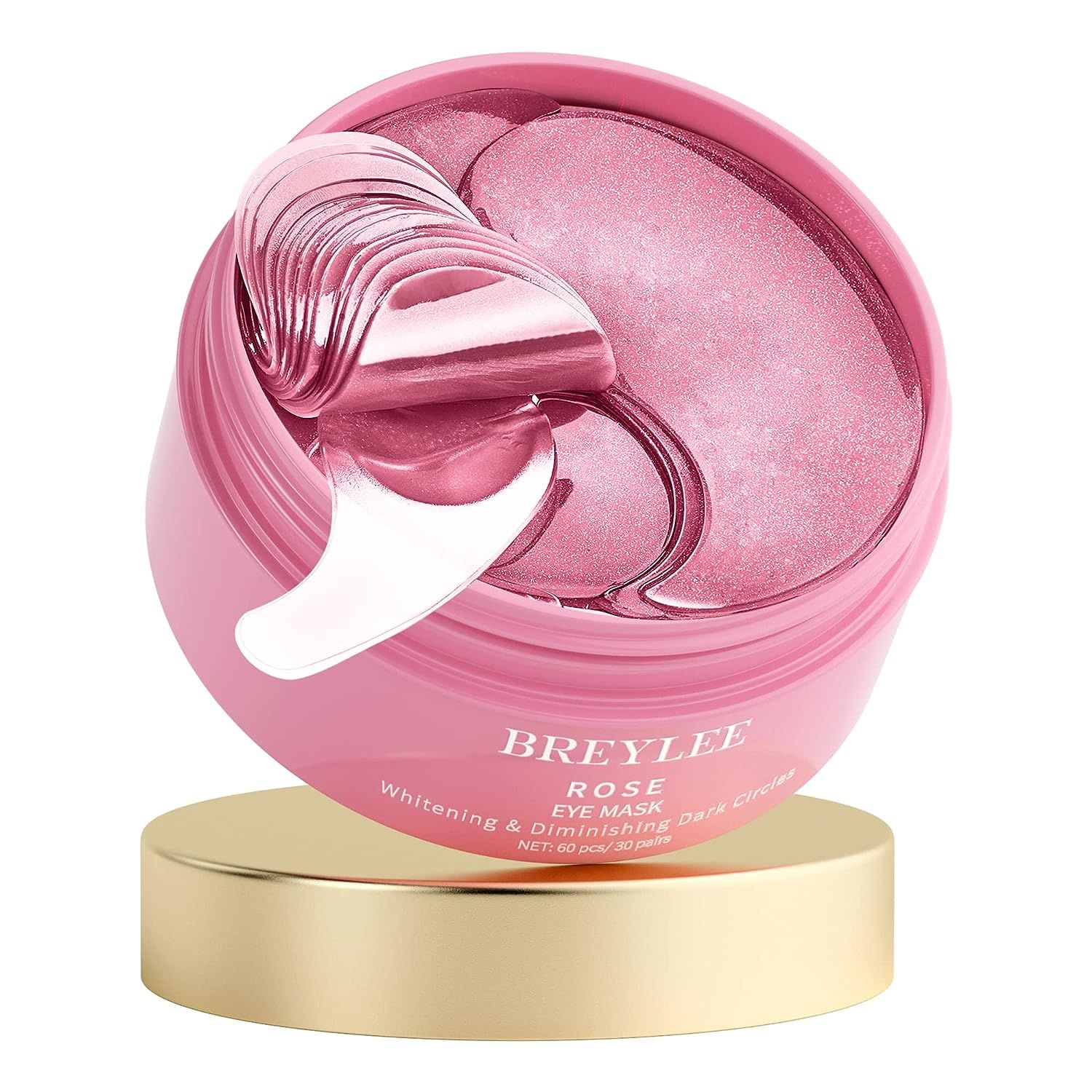 BREYLEE Pink Rose Eye Mask– 60 Pcs - Puffy Eyes and Dark Circles Treatments – Look Younger an... | Amazon (US)