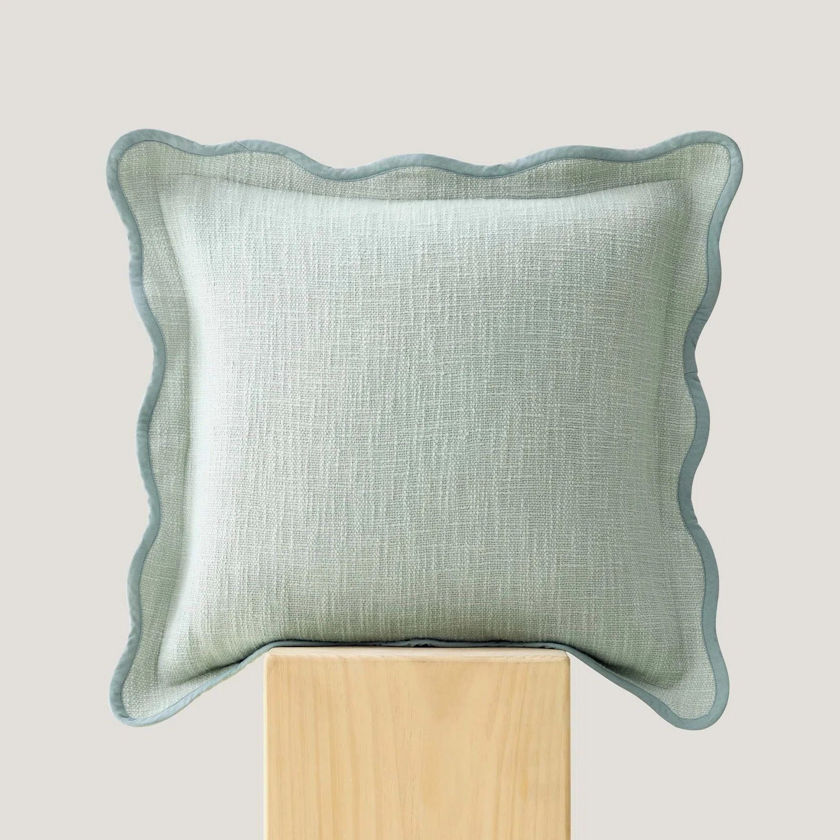 Double Stitch Scalloped Cotton Throw Pillow | Joss & Main