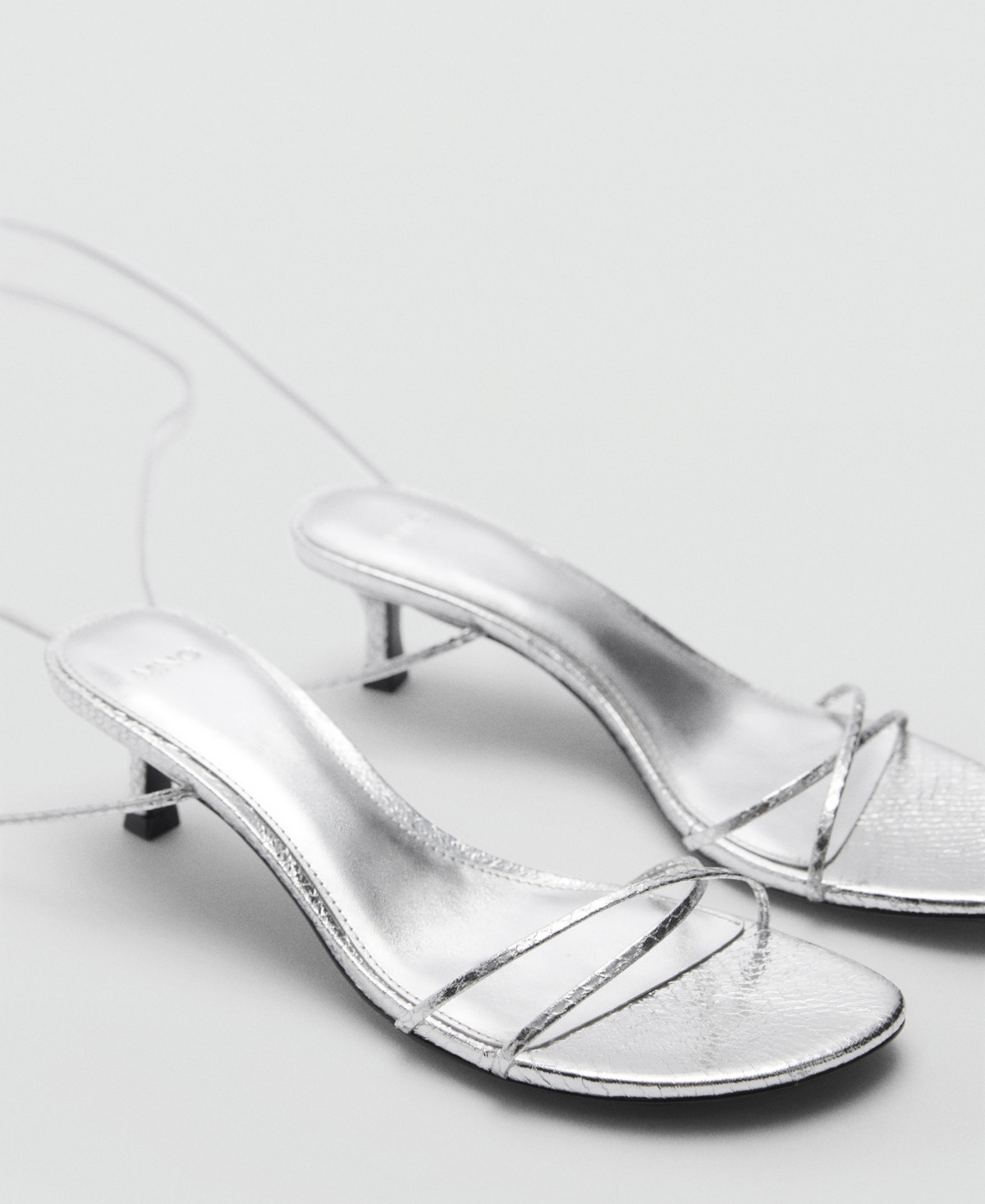 Mango Women's Strappy Heeled Sandals - Silver | Macy's