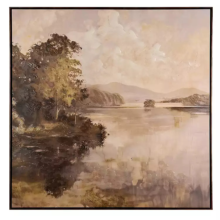 New! Evening Stroll at the Lake Framed Canvas Art Print | Kirklands