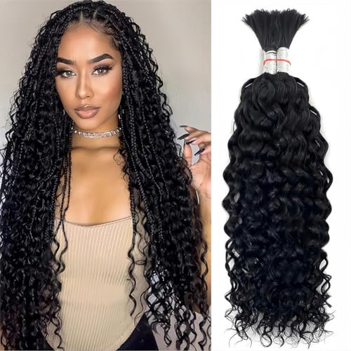 Amella Bulk Human Hair for Braiding 18Inch Water Wave Human Braiding Hair (1pack-2bundles) Human Hair Braiding Hair 100% Unprocessed Brazilian for Boho Braids 100g | Amazon (US)