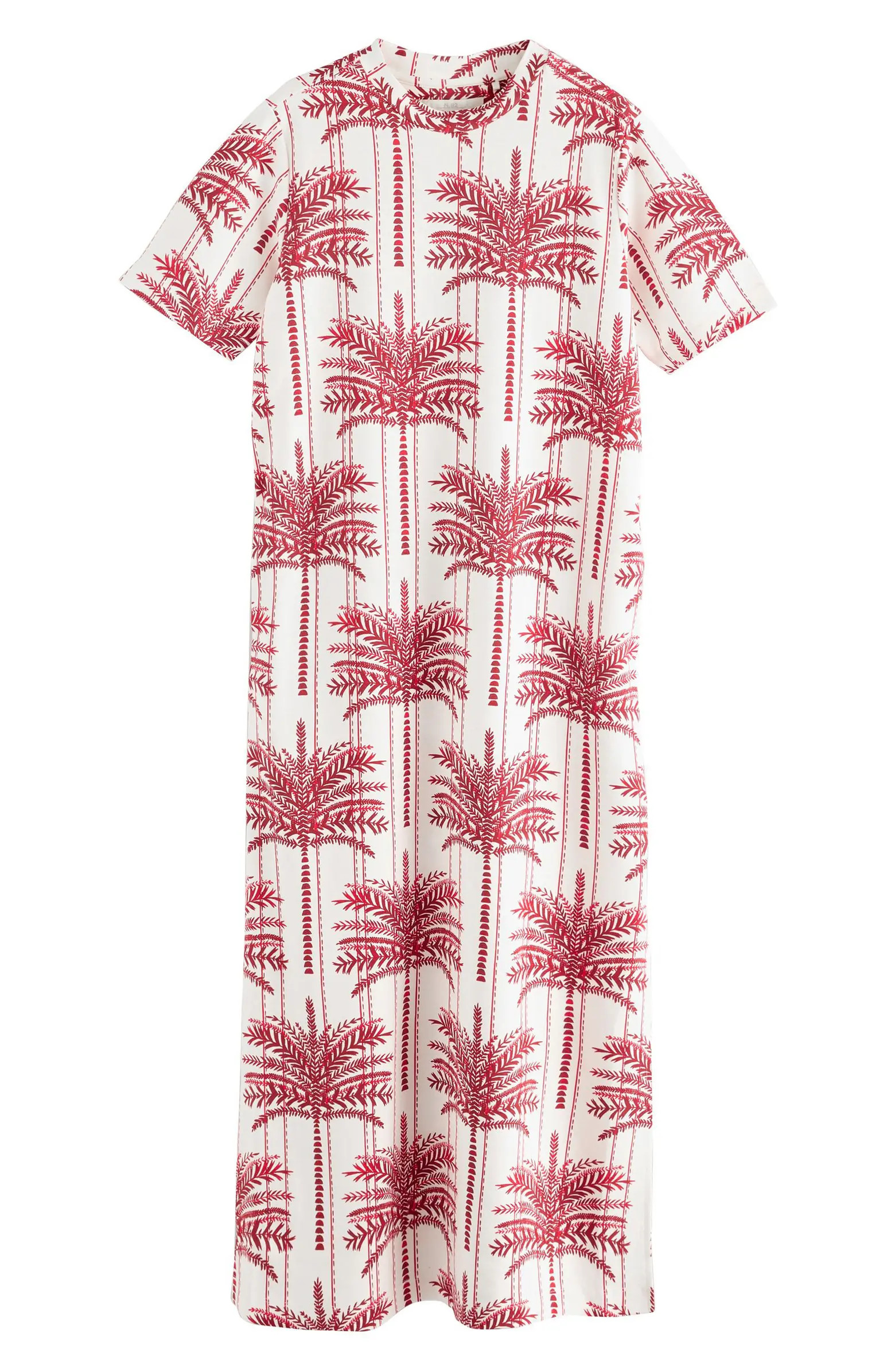 NEXT Palm Tree Print Cotton Maxi T-Shirt Dress | Nordstrom | Nordstrom