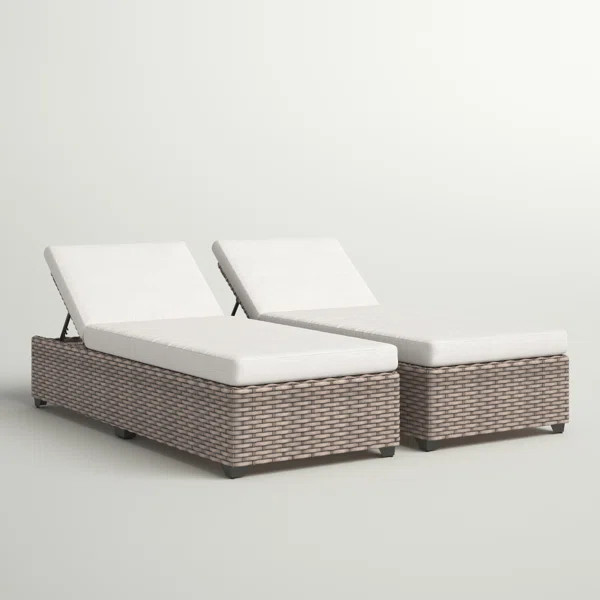 Oppelo Outdoor Wicker Chaise Lounge Set (Set of 2) | Wayfair North America