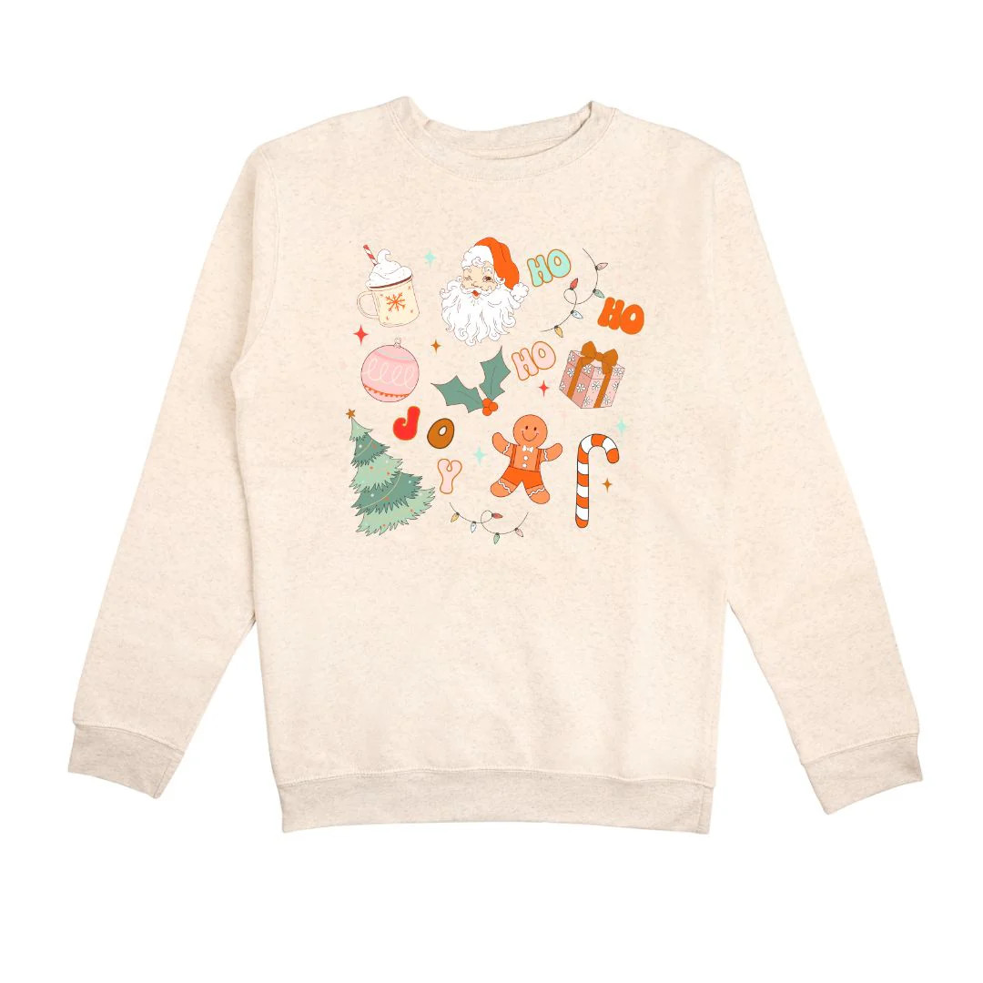 Christmas Doodle Adult Sweatshirt - Natural | Sweet Wink