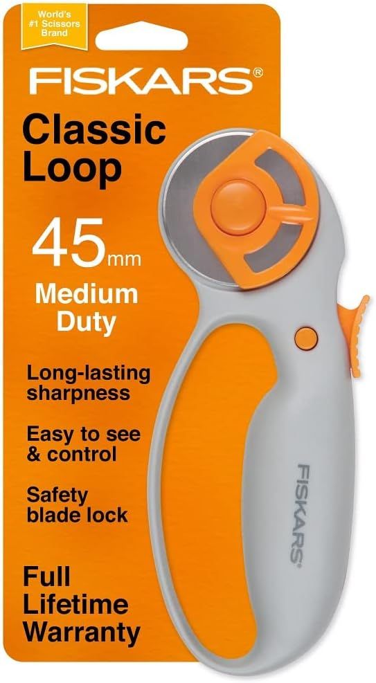 Fiskars Classic 45mm Loop Rotary Cutter for Fabric and Paper - 45mm - Rotary Cutter for Sewing, A... | Amazon (US)