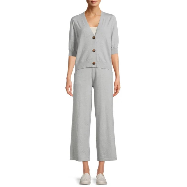 Time and Tru Women's Cardigan Sweater/Pant Set - Walmart.com | Walmart (US)