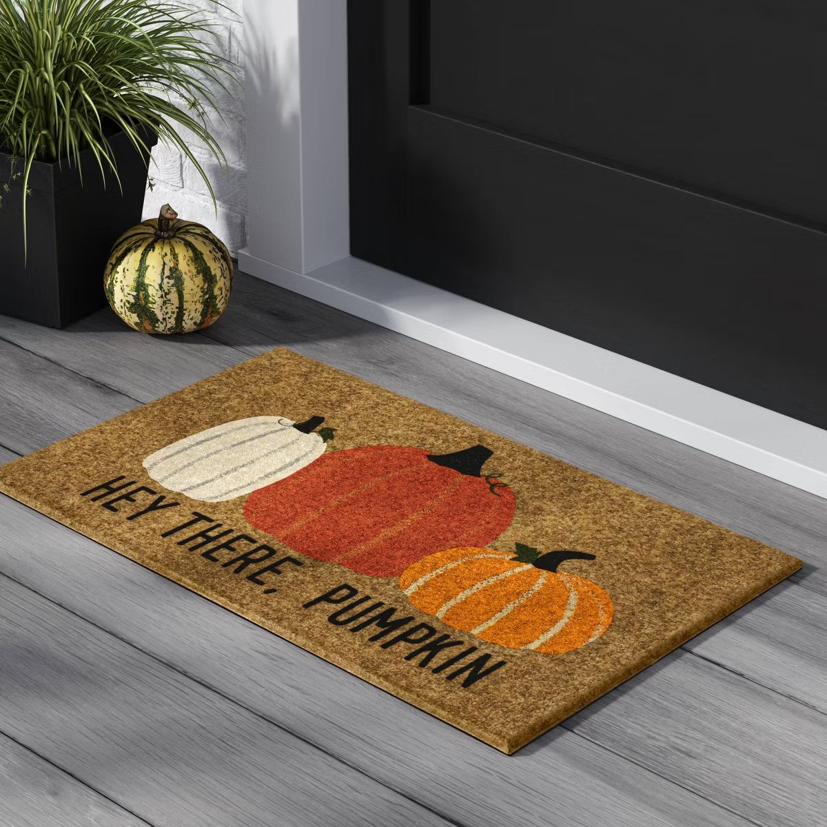 1'6"x2'6" Halloween 'Hey There, Pumpkin' Faux Coir Doormat Orange - Hyde & EEK! Boutique™ | Target