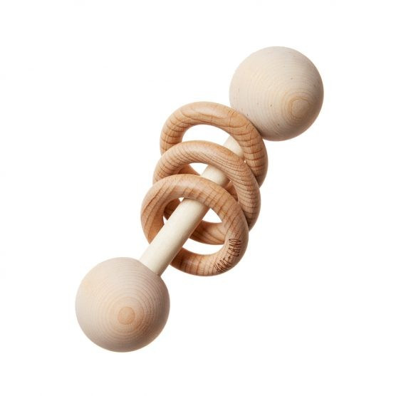 HART + LAND Wooden Dumbbell Rattle | The Tot