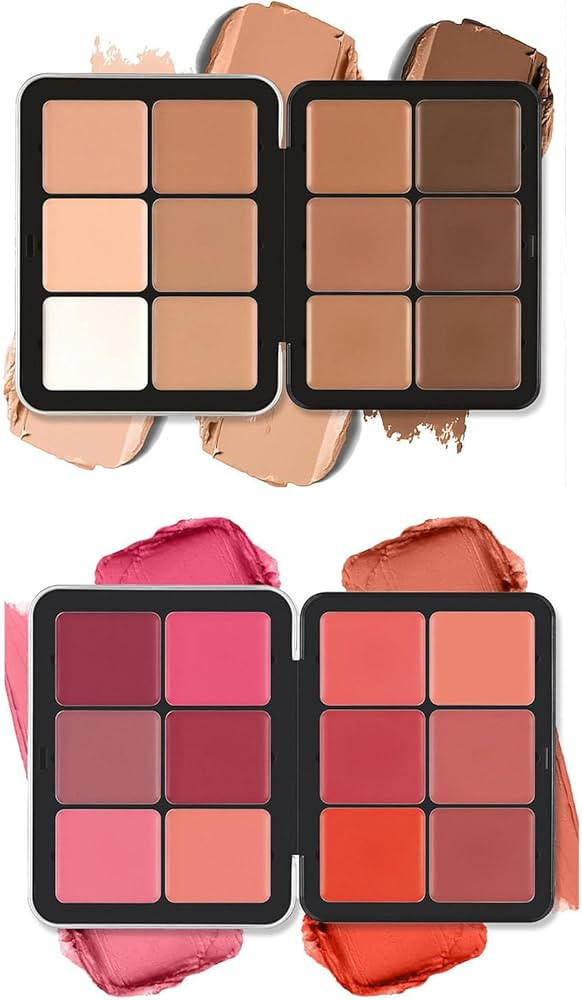 12 Color Concealer Palette & 12 Colors Blush Palette,Full Coverage Makeup,Corrector for Under Eye... | Amazon (US)