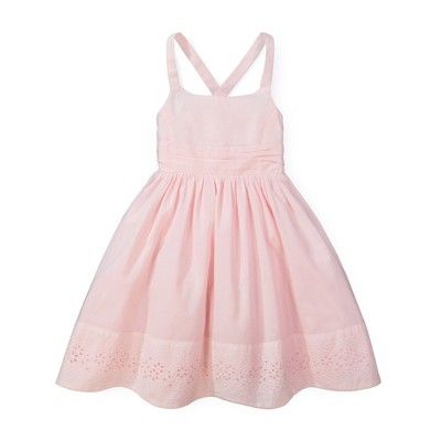 Hope & Henry Girls' Sleeveless Special Occasion Sun Dress with Bow Back Detail and Embroidery, Ki... | Target