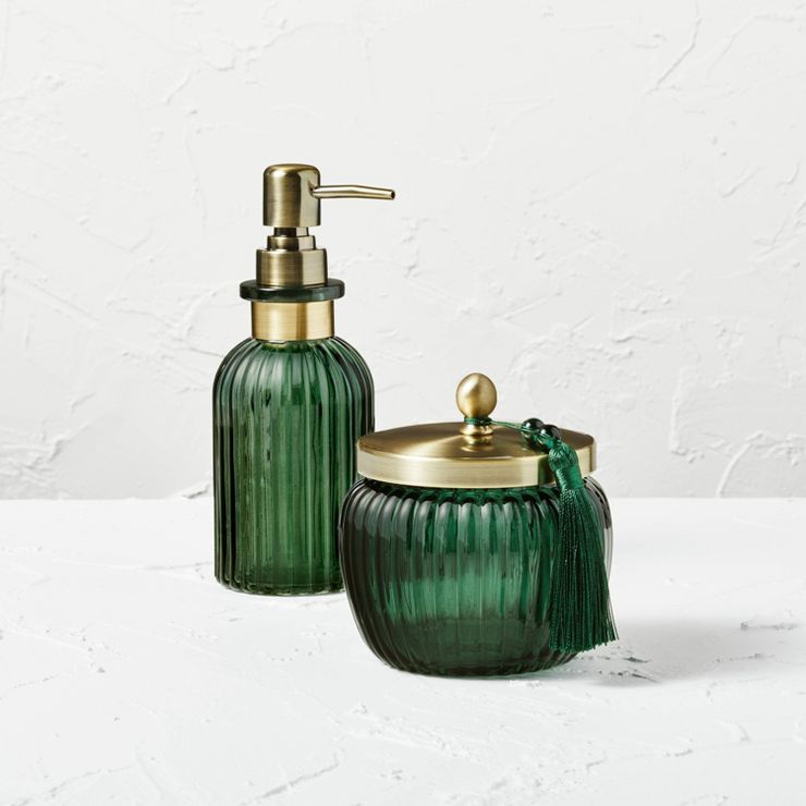 Fluted Glass Soap Pump Green - Opalhouse™ designed with Jungalow™ | Target