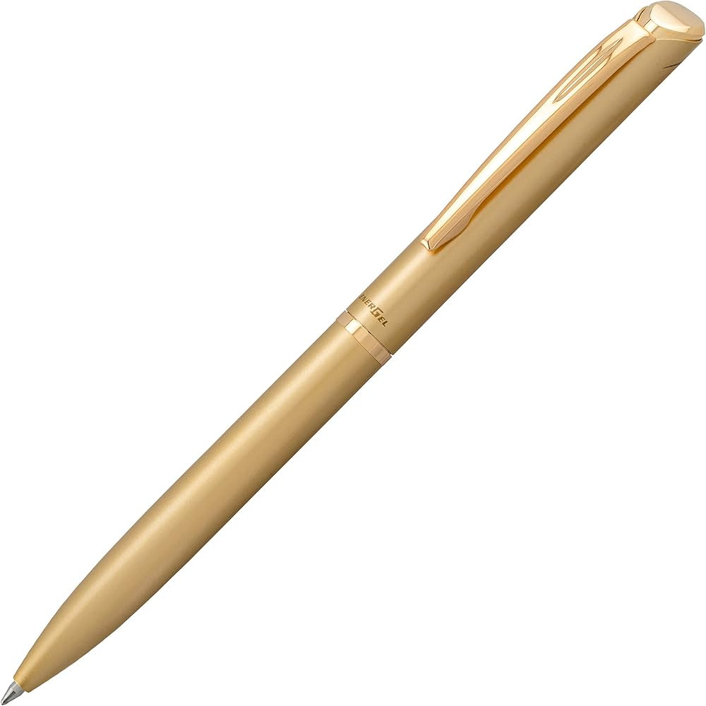 Pentel EnerGel Style Premium Liquid Gel Pen, (0.7mm) Medium line, Gold Barrel, Black Ink w/Gift B... | Amazon (US)
